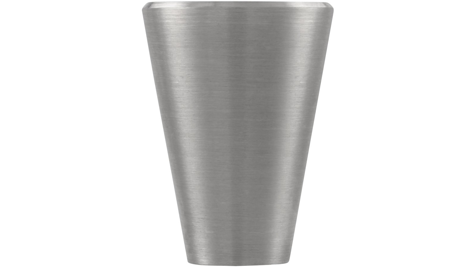 Knopf Wertheim Edelstahl fein geschliffen - 15 mm lang  vor weißem Hintergrund