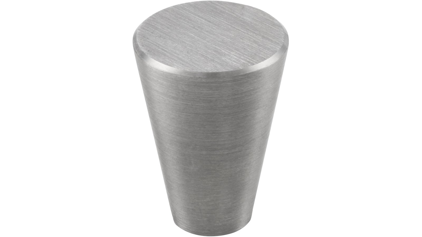 Knopf Wertheim Edelstahl fein geschliffen - 15 mm lang  vor weißem Hintergrund