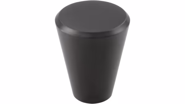 Knopf Wertheim Edelstahl schwarz geschliffen - 20 mm lang vor weißem Hintergrund