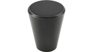 Knopf Wertheim Edelstahl schwarz geschliffen - 24 mm lang  vor weißem Hintergrund