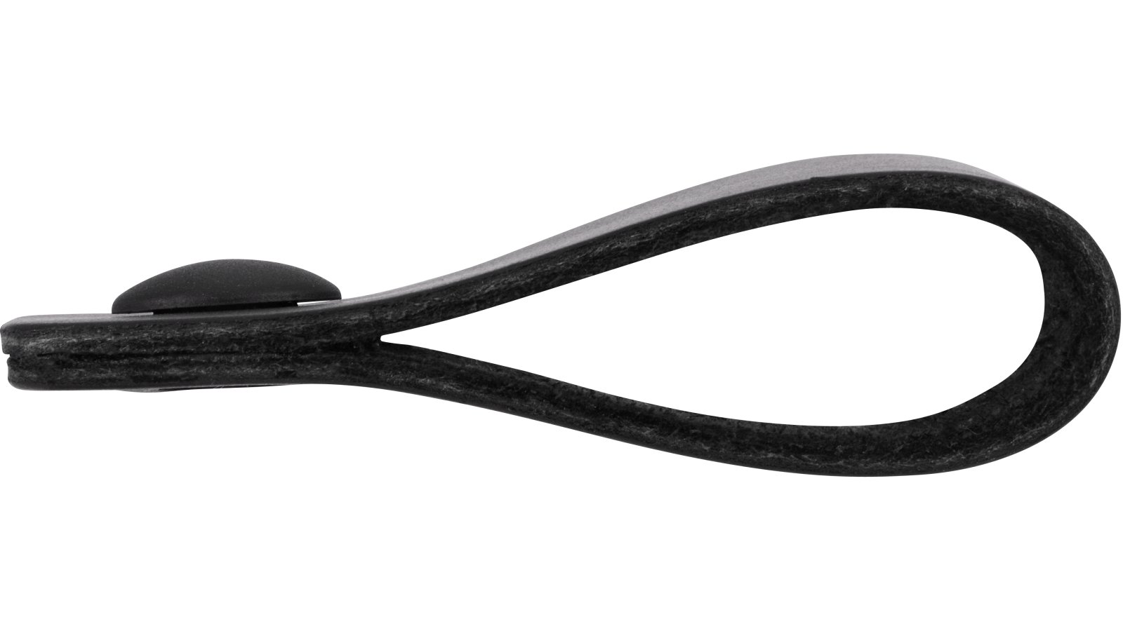 Knopf Wettin-Löbejün Druckguss schwarz Leder - 70 mm lang  vor weißem Hintergrund