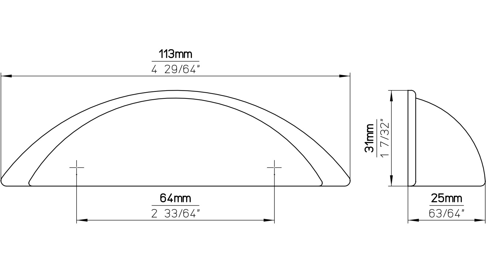 Muschel Dormagen Kunststoff metallisiert weißaluminium - 113 mm lang  vor weißem Hintergrund