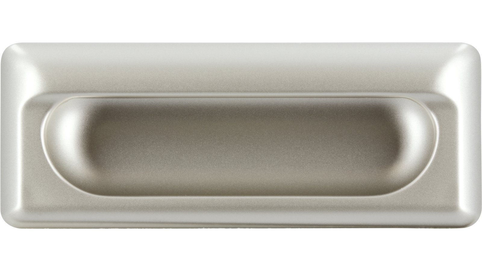 Muschelgriff-Erfurt-nickel-Kunststoff-laenge-112-673014-front Muschel Erfurt Kunststoff metallisiert nickel - 112 mm lang vor weißem Hintergrund