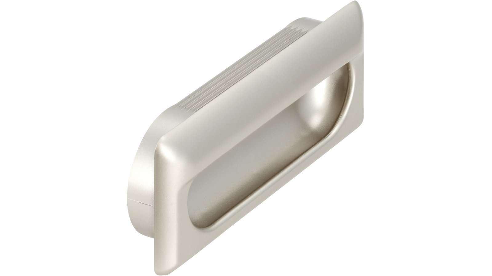 Muschelgriff-Erfurt-nickel-Kunststoff-laenge-112-673014 Muschel Erfurt Kunststoff metallisiert nickel - 112 mm lang vor weißem Hintergrund