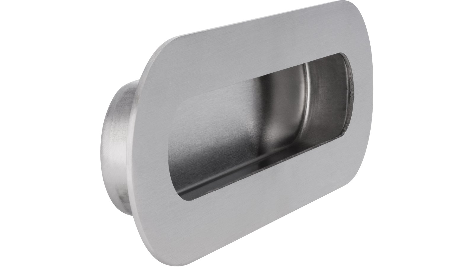 Muschel Ismaning Edelstahl fein geschliffen - 180 mm lang  vor weißem Hintergrund