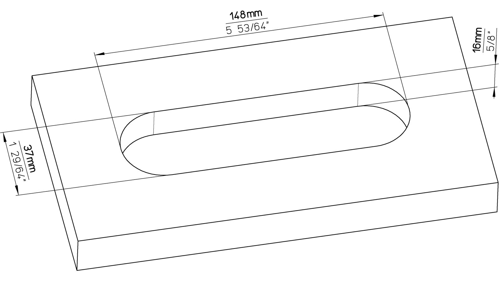 Muschel Ismaning Edelstahl fein geschliffen - 180 mm lang  vor weißem Hintergrund