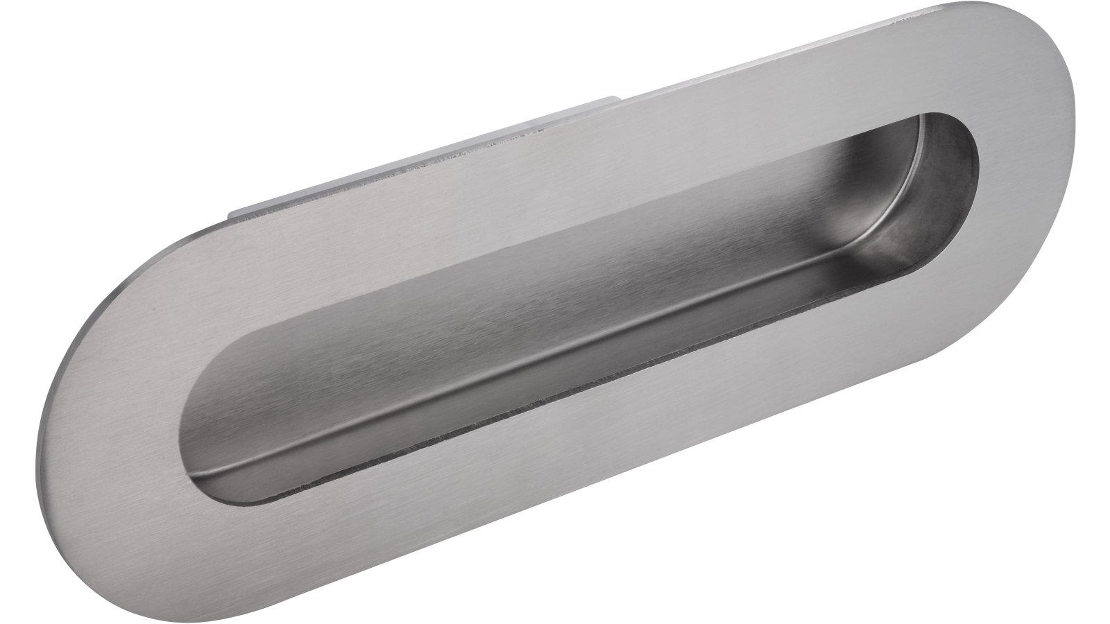 Muschel Ismaning Edelstahl fein geschliffen - 180 mm lang  vor weißem Hintergrund