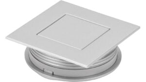Muschel Kehl Kunststoff metallisiert weißaluminium - 60 mm lang  vor weißem Hintergrund