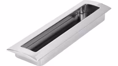 Muschel Kirchlengern Druckguss - Stahl chrom glänzend - 197 mm lang vor weißem Hintergrund
