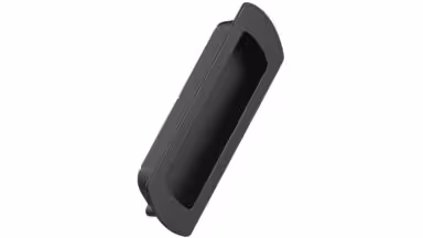Muschelgriff LUX Zink - Schwarz matt - 144 mm lang vor weißem Hintergrund