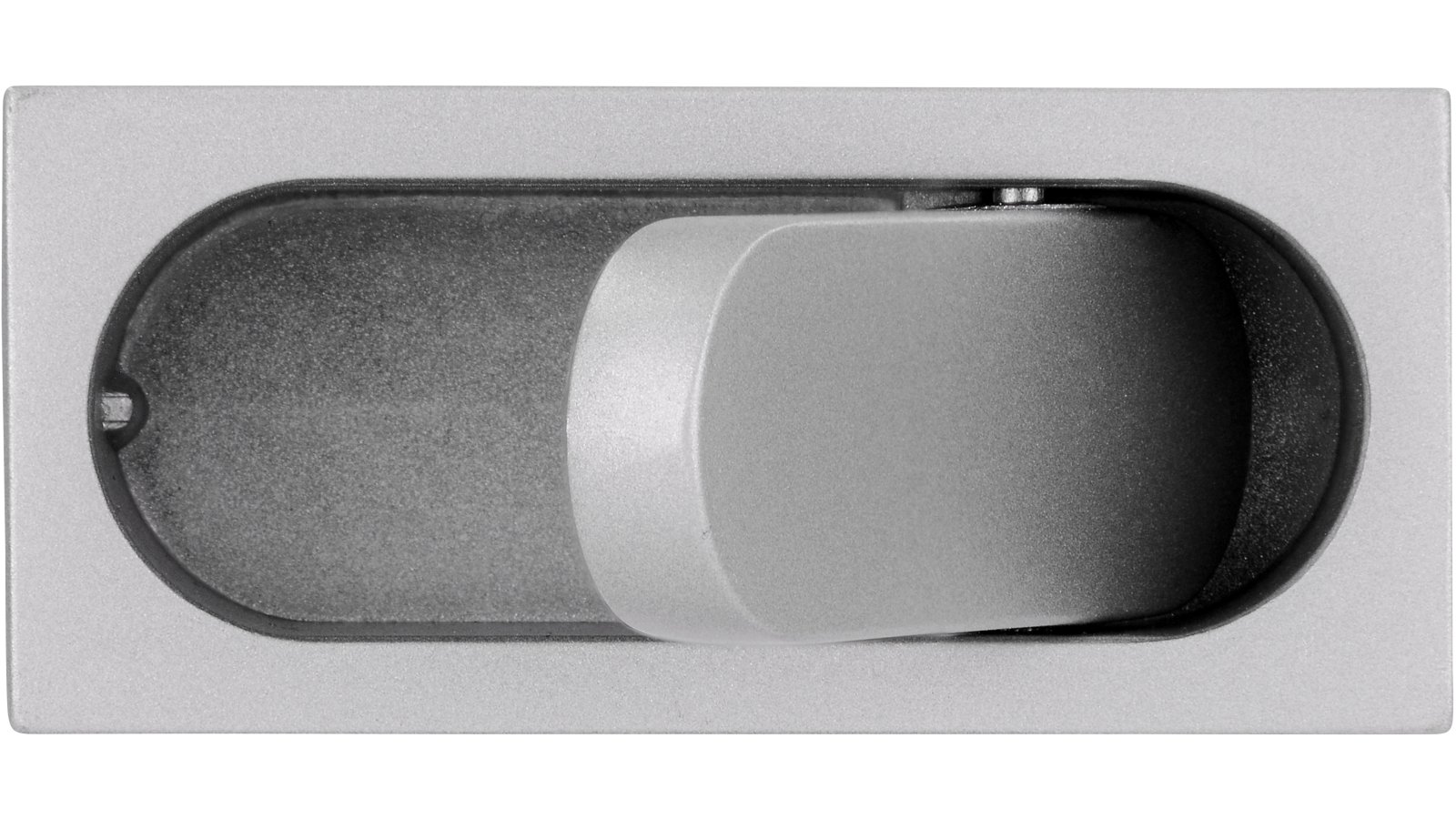 Muschel Neu-Wulmstorf Druckguss alufarbig pulverbeschichtet - 52 mm lang  vor weißem Hintergrund