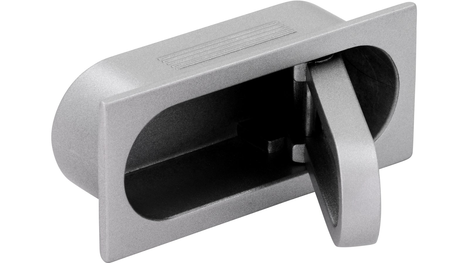 Muschel Neu-Wulmstorf Druckguss alufarbig pulverbeschichtet - 52 mm lang  vor weißem Hintergrund