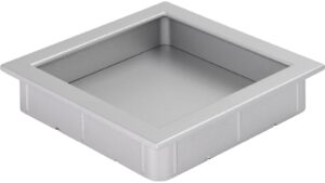 Muschel Ober-Ramstadt Druckguss - Stahl alufarbig pulverbeschichtet - 76 mm lang vor weißem Hintergrund