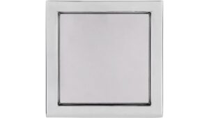 Muschel Ober-Ramstadt Druckguss - Stahl chrom glänzend - 76 mm lang  vor weißem Hintergrund