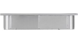 Muschel Ober-Ramstadt Druckguss - Stahl chrom glänzend - 76 mm lang  vor weißem Hintergrund