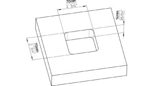 Muschel Ober-Ramstadt Druckguss - Stahl chrom glänzend - 76 mm lang  vor weißem Hintergrund