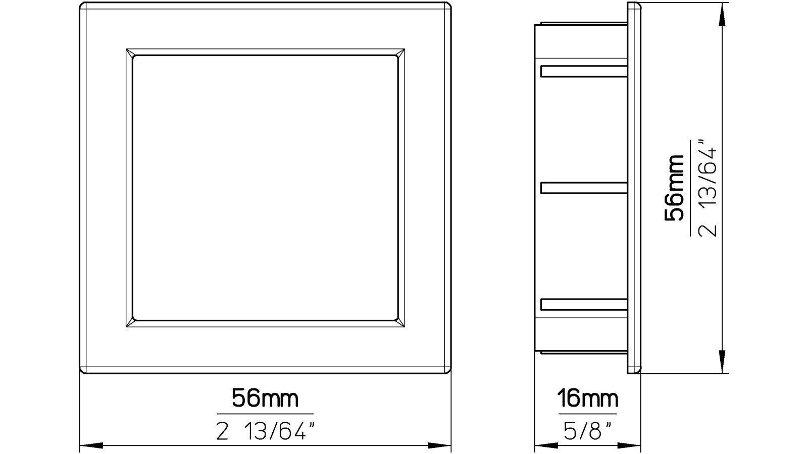 Muschel Ober-Ramstadt Druckguss - Stahl vernickelt feingeschliffen - 56 mm lang  vor weißem Hintergrund