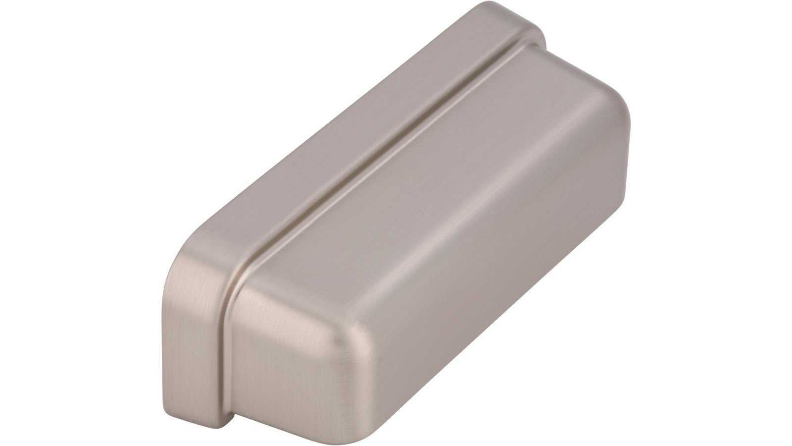 Muschelgriff Ostbevern Druckguss edelstahleffekt - 78 mm lang  vor weißem Hintergrund