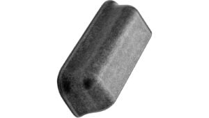 Muschelgriff PORT Zink - Grau antik - 112 mm lang  vor weißem Hintergrund