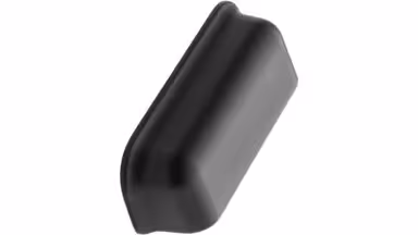 Muschelgriff PORT Zink - Schwarz matt - 112 mm lang vor weißem Hintergrund