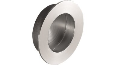 Muschel ROUND Stahl - Seidengeschliffen - 50 mm lang  vor weißem Hintergrund