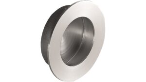 Muschel ROUND Stahl - Seidengeschliffen - 65 mm lang  vor weißem Hintergrund