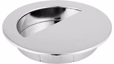 Muschel Ratekau Druckguss - Stahl chrom glänzend - 90 mm lang vor weißem Hintergrund