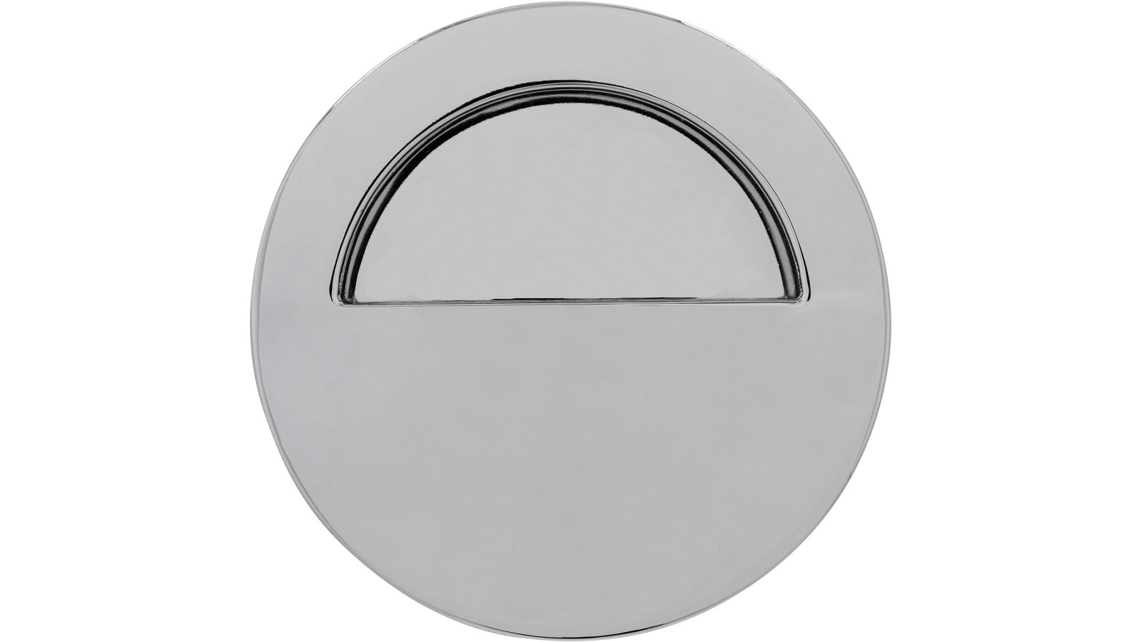 Muschelgriff-Ratekau-chrom-Stahl-Zinkdruckguss-laenge-90-728162-front Muschel Ratekau Druckguss - Stahl chrom glänzend - 90 mm lang vor weißem Hintergrund