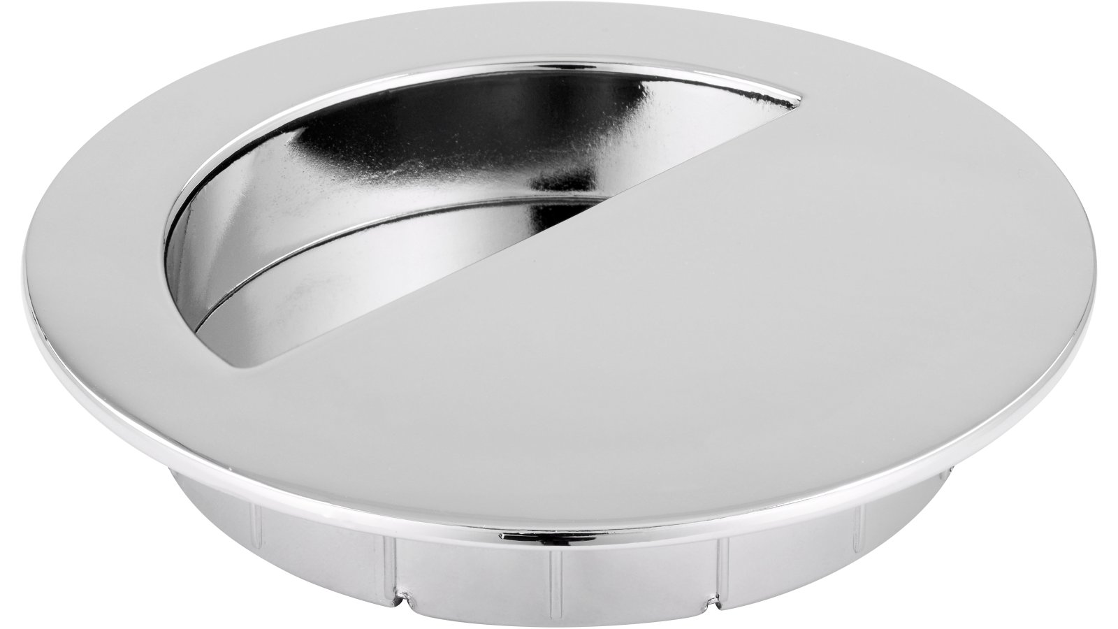 Muschelgriff-Ratekau-chrom-Stahl-Zinkdruckguss-laenge-90-728162 Muschel Ratekau Druckguss - Stahl chrom glänzend - 90 mm lang vor weißem Hintergrund