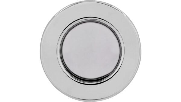 Muschel Riegelsberg Druckguss - Stahl chrom glänzend - 40 mm lang  vor weißem Hintergrund
