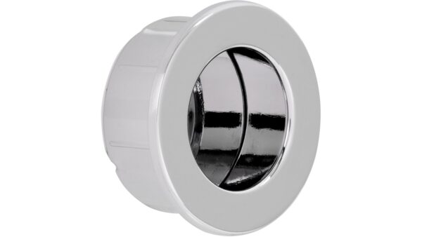 Muschel Riegelsberg Druckguss - Stahl chrom glänzend - 40 mm lang  vor weißem Hintergrund