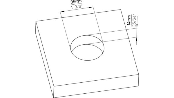 Muschel Riegelsberg Druckguss - Stahl chrom glänzend - 40 mm lang  vor weißem Hintergrund
