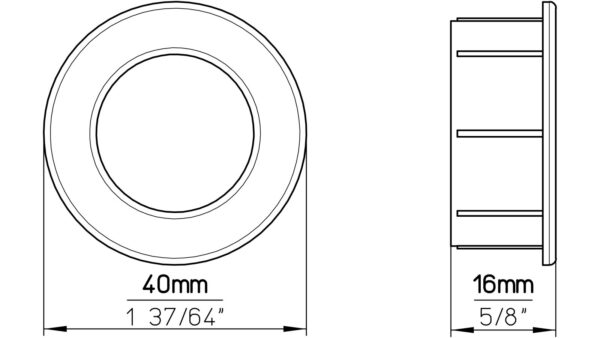 Muschel Riegelsberg Druckguss - Stahl chrom glänzend - 40 mm lang  vor weißem Hintergrund