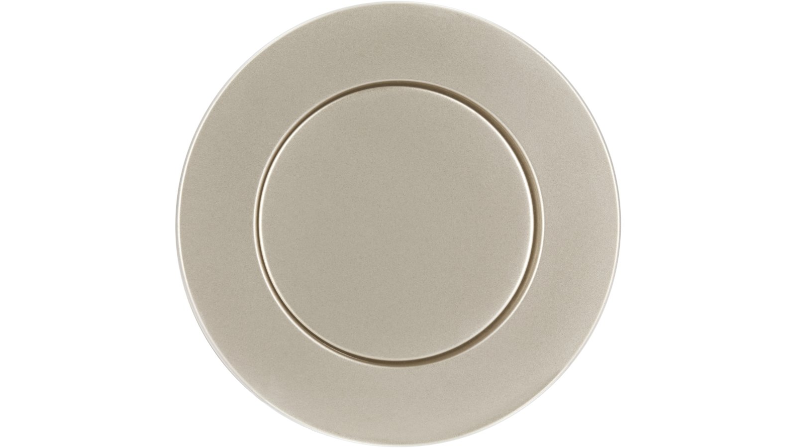 Muschel Steinfurt Kunststoff metallisiert nickel - 60 mm lang  vor weißem Hintergrund