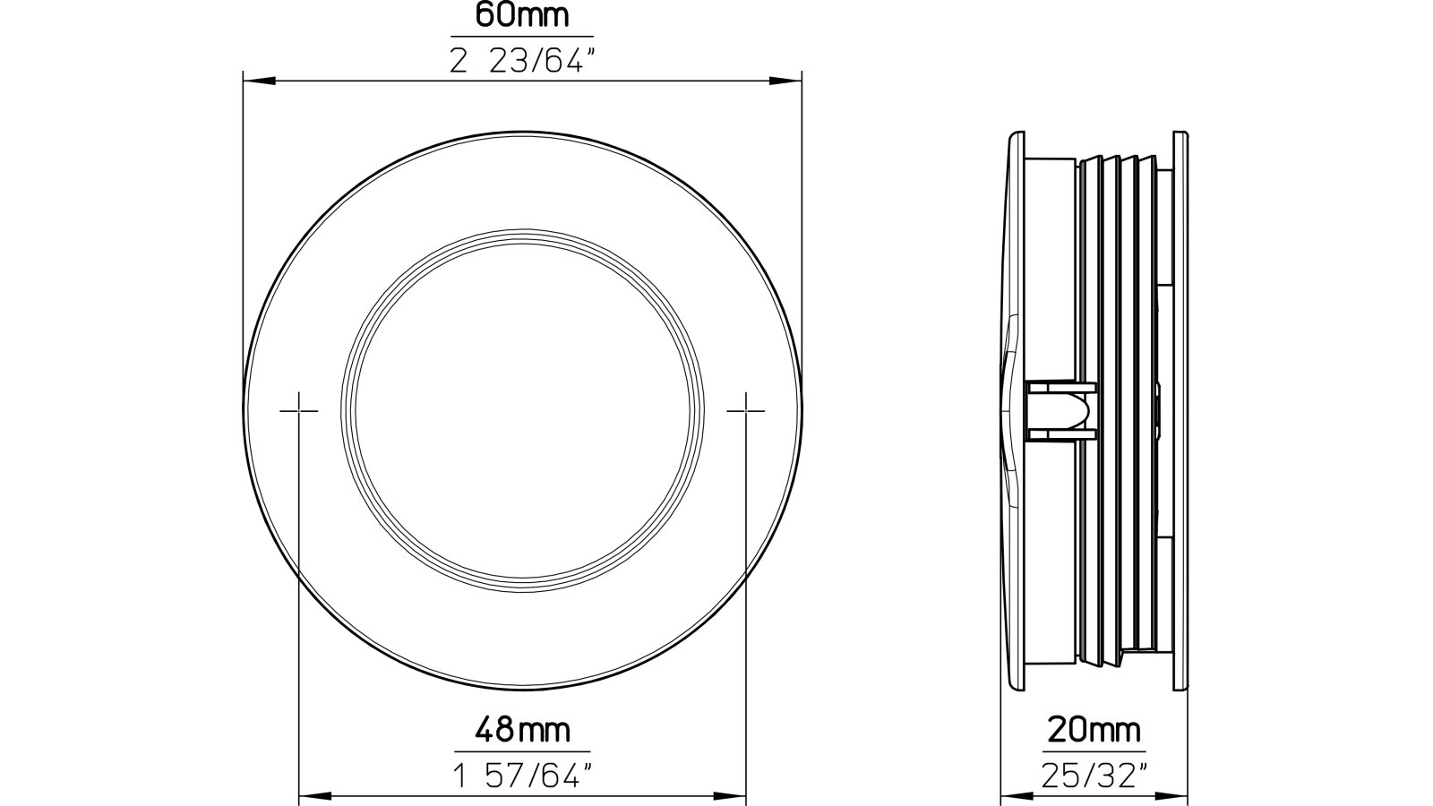 Muschel Steinfurt Kunststoff metallisiert nickel - 60 mm lang  vor weißem Hintergrund