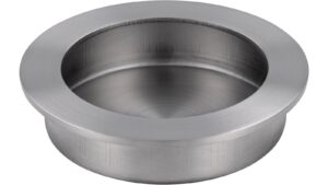 Muschel Stemwede Edelstahl fein geschliffen - 70 mm lang  vor weißem Hintergrund