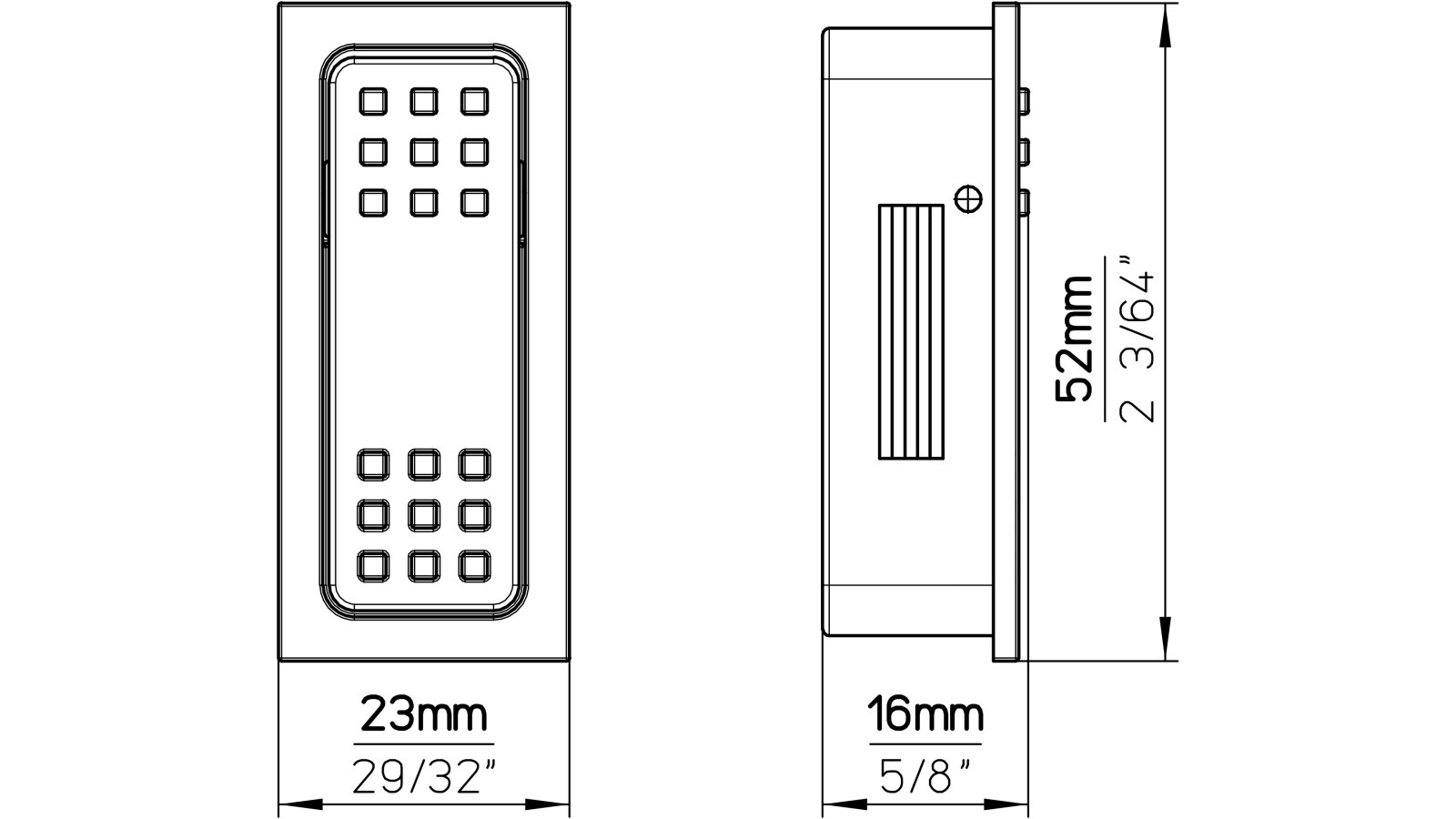 Muschel Vlotho Druckguss alufarbig pulverbeschichtet - 52 mm lang  vor weißem Hintergrund