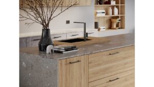 Stangengriff Georgsmarienhütte Druckguss schwarz matt pulverbeschichtet - 198 mm lang  vor weißem Hintergrund