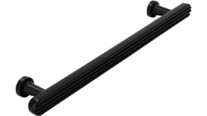 Stangengriff Georgsmarienhütte Druckguss schwarz matt pulverbeschichtet - 198 mm lang  vor weißem Hintergrund
