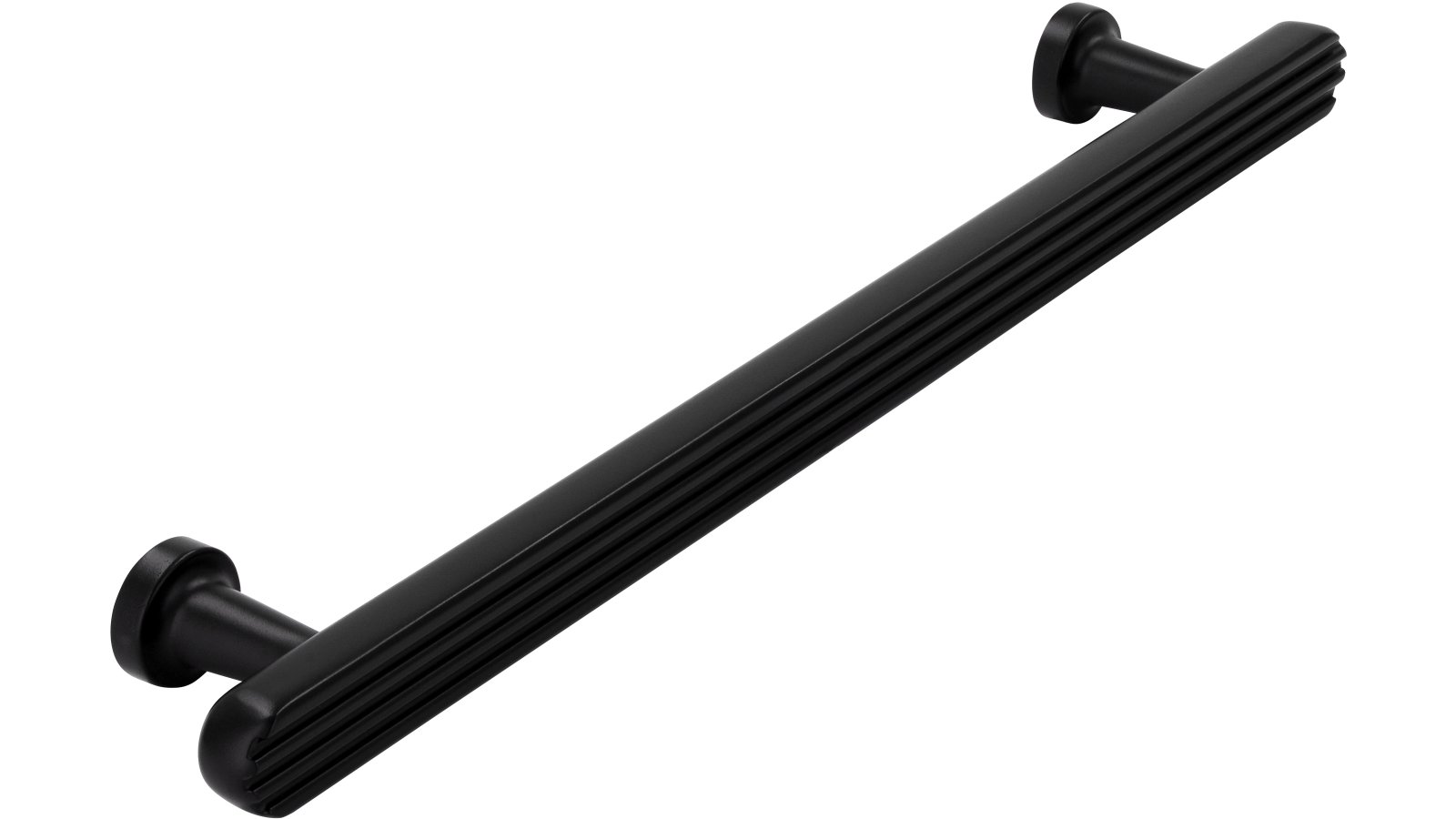 Stangengriff Georgsmarienhütte Druckguss schwarz matt pulverbeschichtet - 198 mm lang  vor weißem Hintergrund