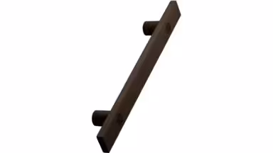 Stangengriff LONGA Holz Eiche - Dunkelbraune - 240 mm lang  vor weißem Hintergrund