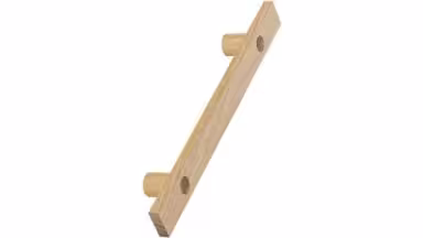 Stangengriff LONGA Holz Eiche - Lackiert - 240 mm lang  vor weißem Hintergrund