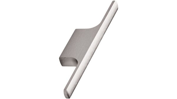 Stangengriff TAU Aluminium - Edelstahloptik - 126 mm lang vor weißem Hintergrund