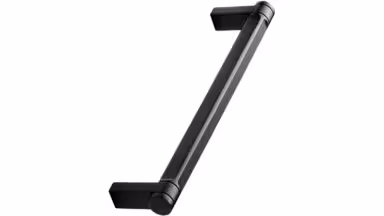 Stangengriff TORCH Zink - Schwarz matt - 177 mm lang vor weißem Hintergrund