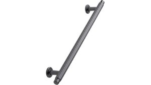 Stangengriff VILLA Zink - Schwarz Nickel - 242 mm lang  vor weißem Hintergrund