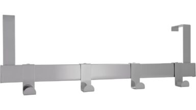 Türgarderobe Königstein Stahl chrom glänzend - 404 mm lang vor weißem Hintergrund