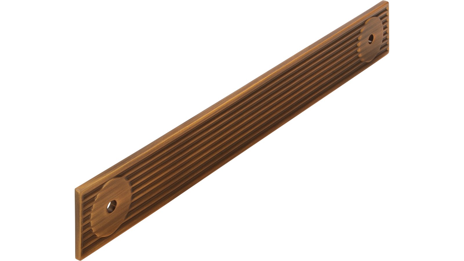 Unterlage Ganderkesee Druckguss messing schwarz gebürstet - 190 mm lang  vor weißem Hintergrund