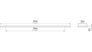Unterlage Ganderkesee Druckguss messing schwarz gebürstet - 190 mm lang  vor weißem Hintergrund