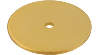 Unterlage Landau Stahl gold matt gebürstet - 42 mm lang vor weißem Hintergrund