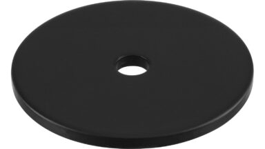 Unterlage Landau Stahl schwarz matt pulverbeschichtet - 30 mm lang vor weißem Hintergrund
